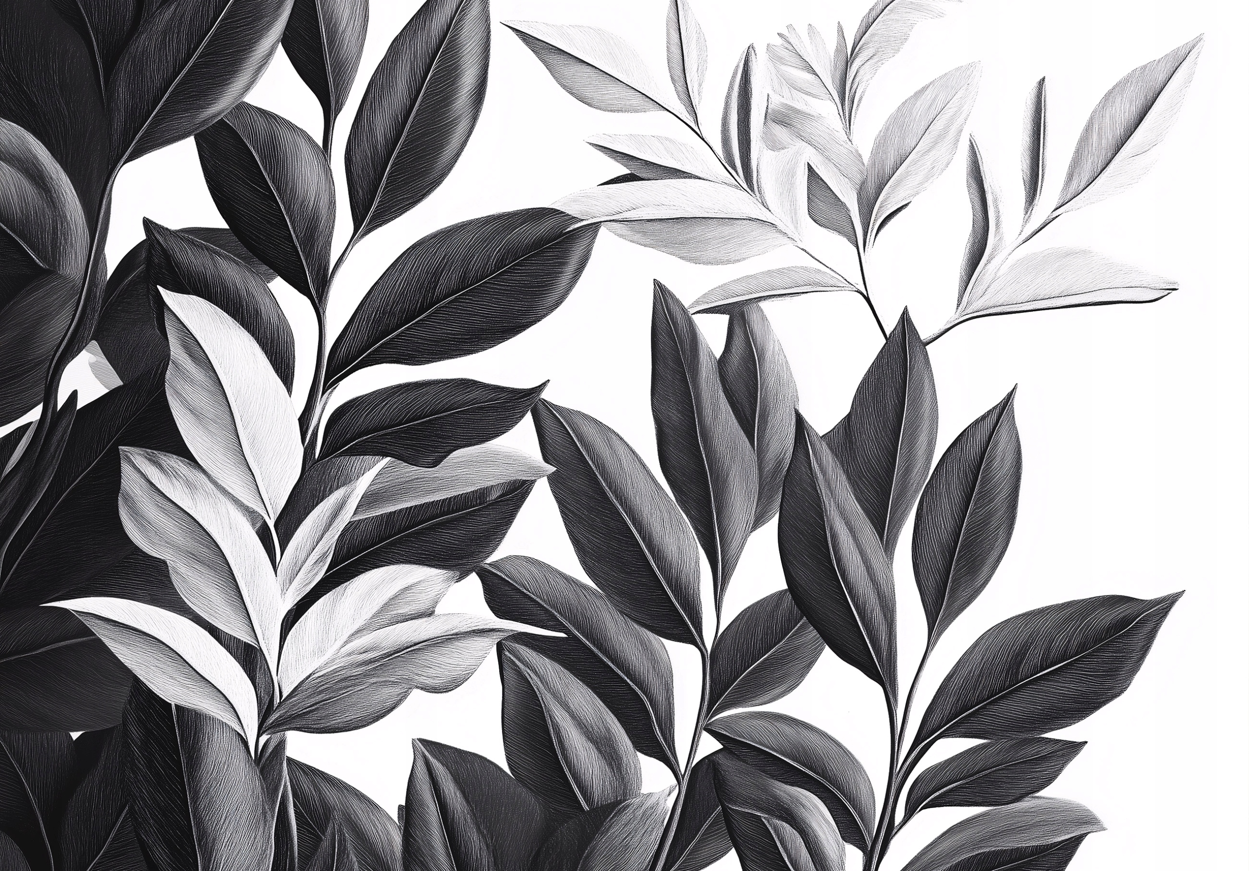 Fototapeta Elegance přírody Grafika s listy na bílém pozadí 300x210 lepidlo