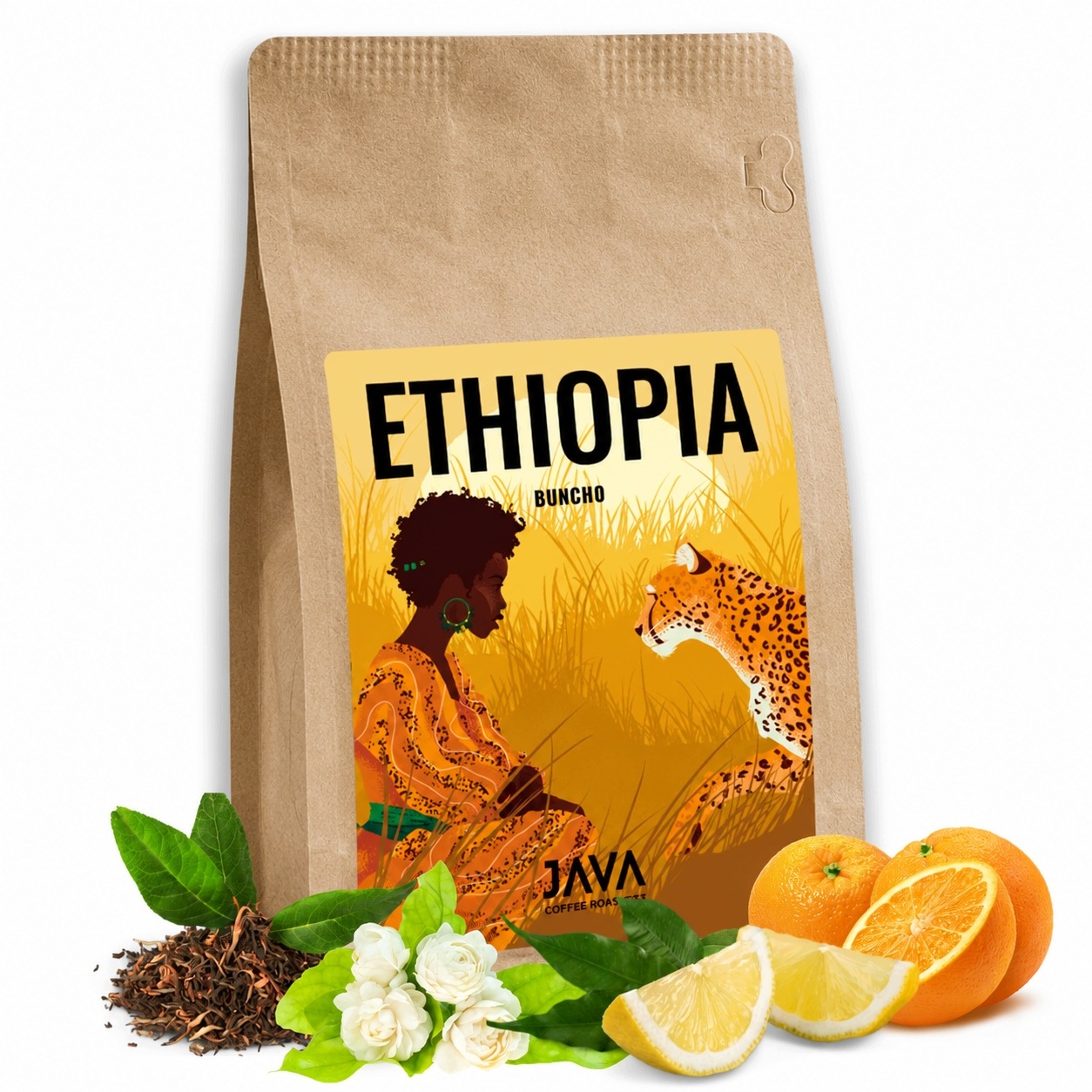 Káva Zrnková Specialty Ethiopia Buncho 500 g, čerstvě pražená pod přeliv