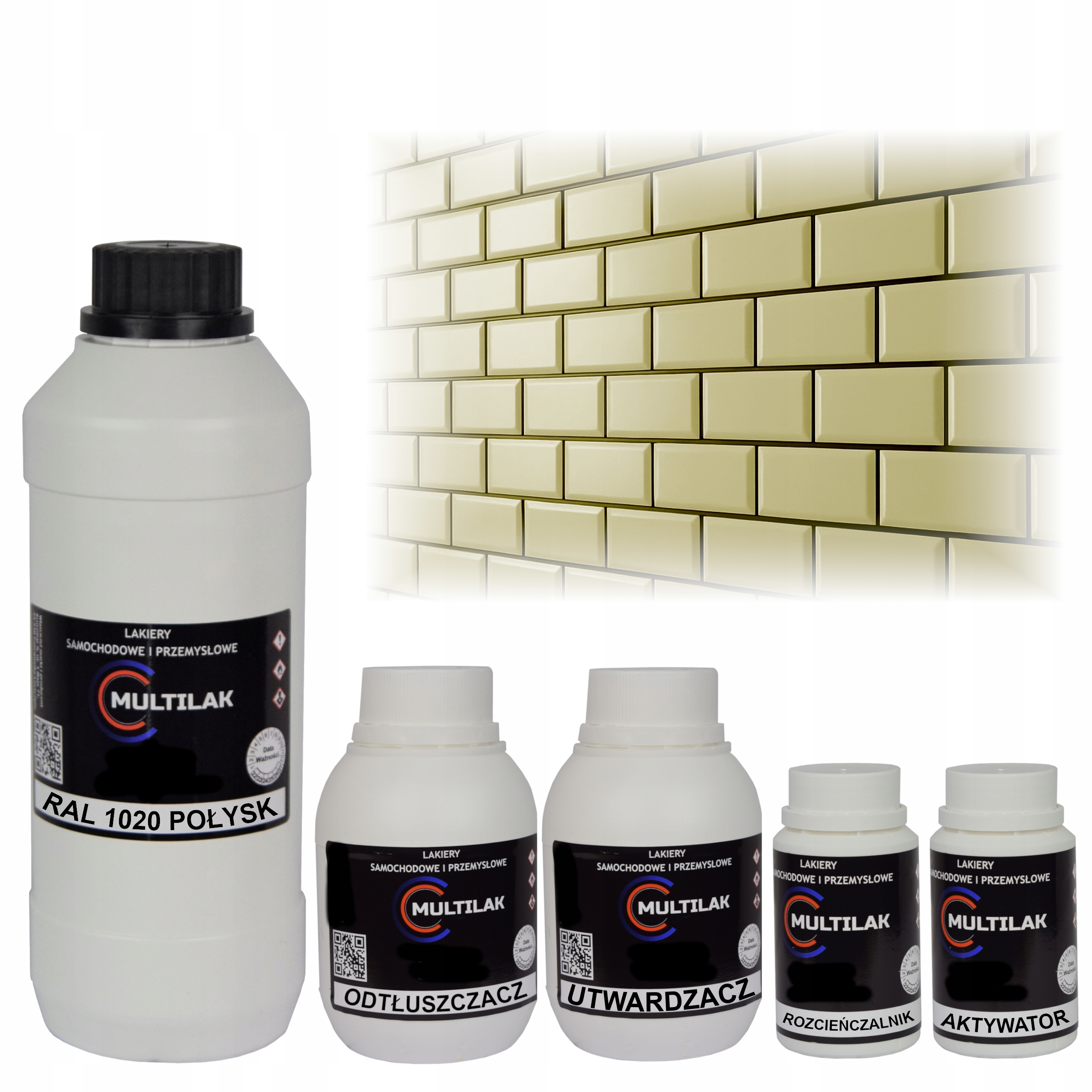 Lak farba Ral 1020 na glazúru dlaždíc a dlaždíc na valček, štetec 1L Lesk
