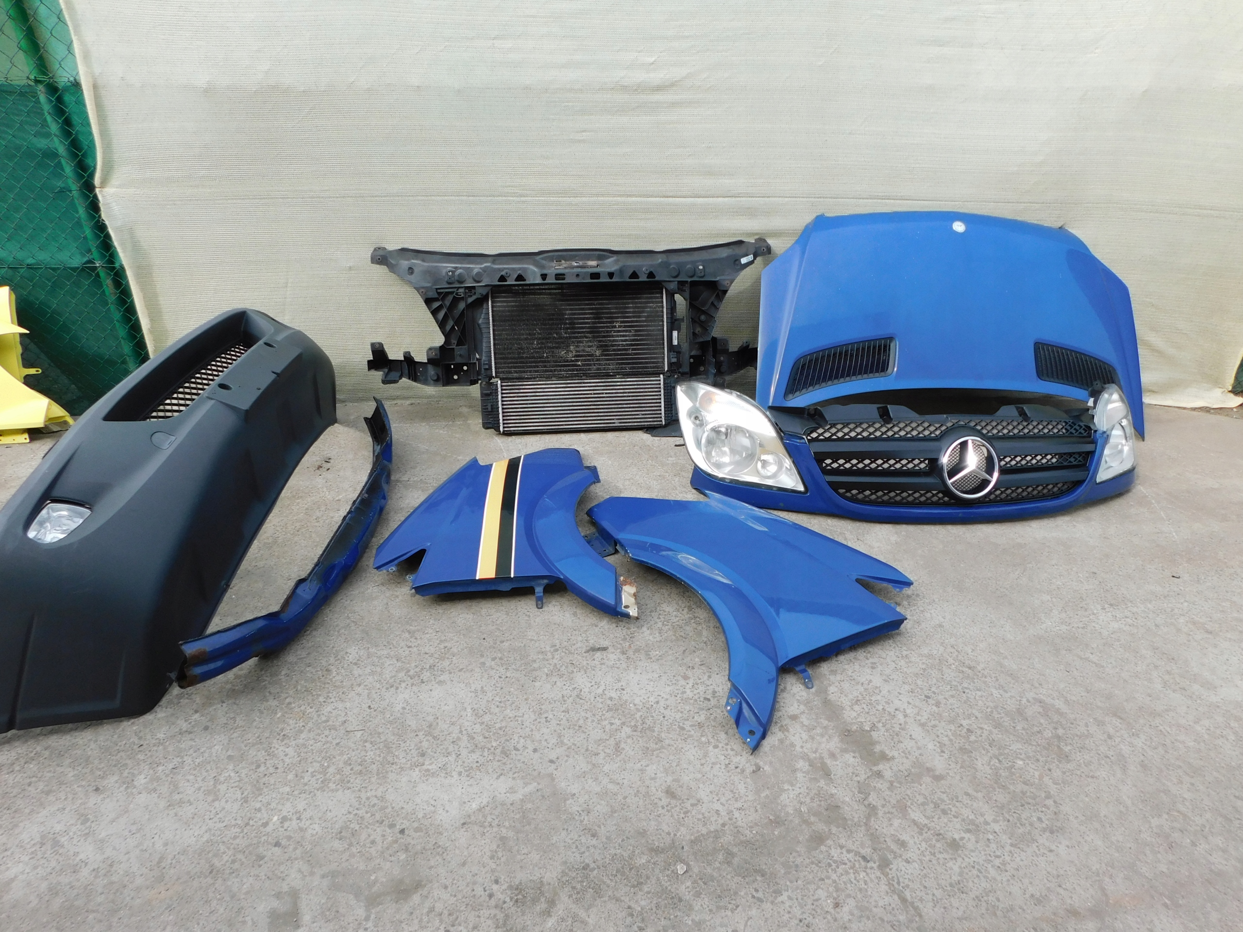 VW Crafter front complete bonnet radiator bumper lights fenders blue