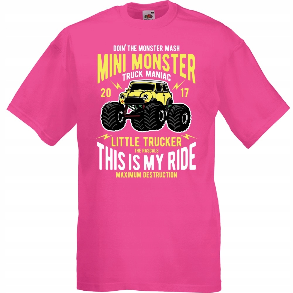 

Koszulka monster truck jeep samochód XL fuksja