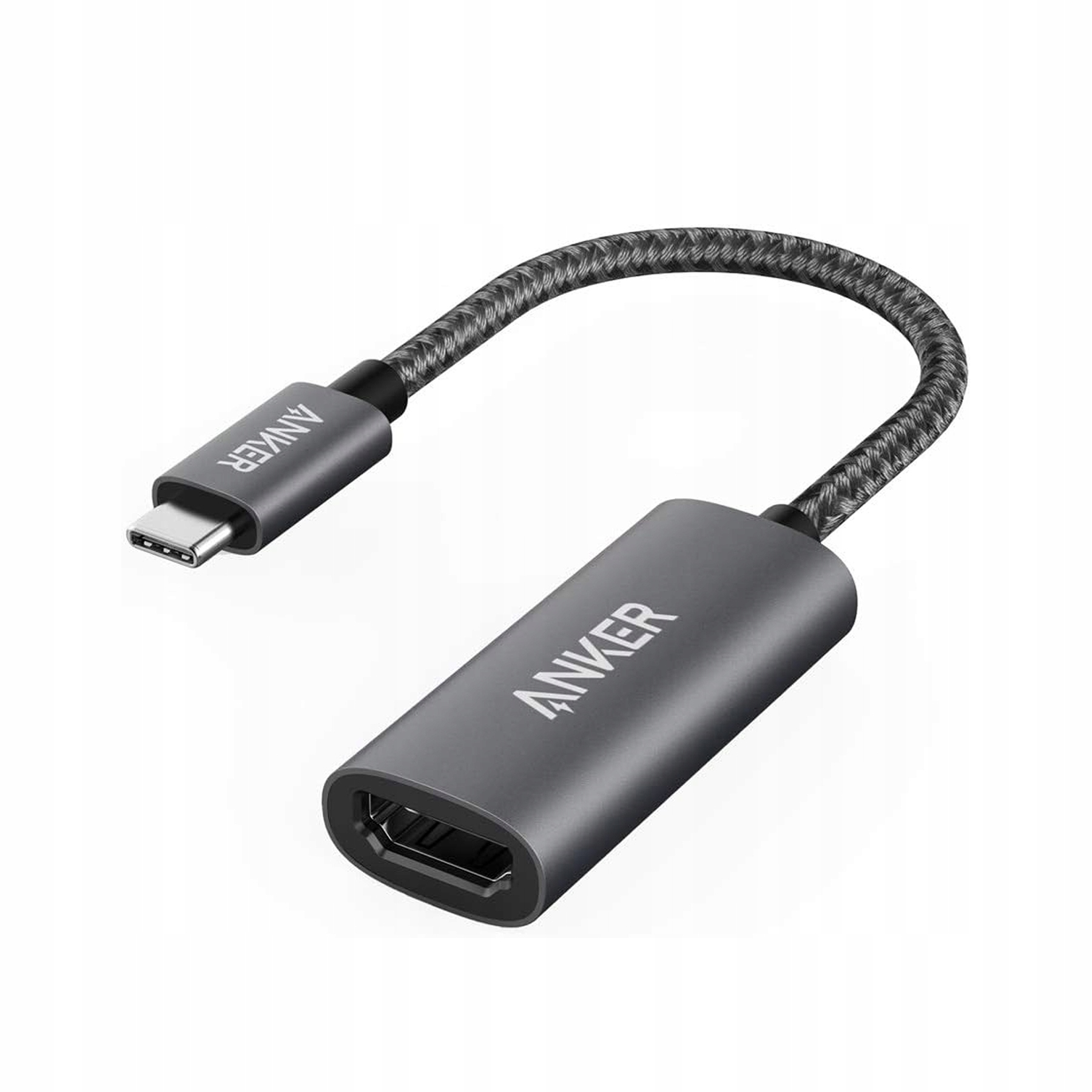Adapter Anker Usb Typu C do Hdmi, Plug&Play, Oplot nylonowy, Szary
