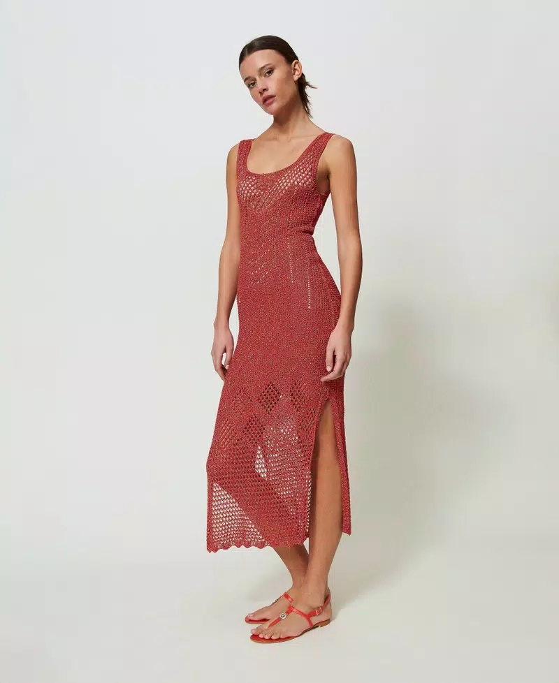 Prolamované Šaty s metalickou nití Twinset XL