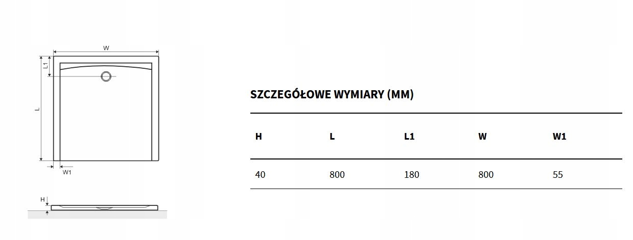 EXCELLENT FORMA X brodzik niski, 80x80cm, biała struktura Marka Excellent