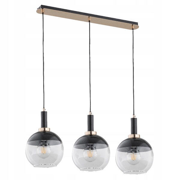 Stropná lampa Adria Čierna s obrátenými guľovými kalichmi do štúdia a jedálne