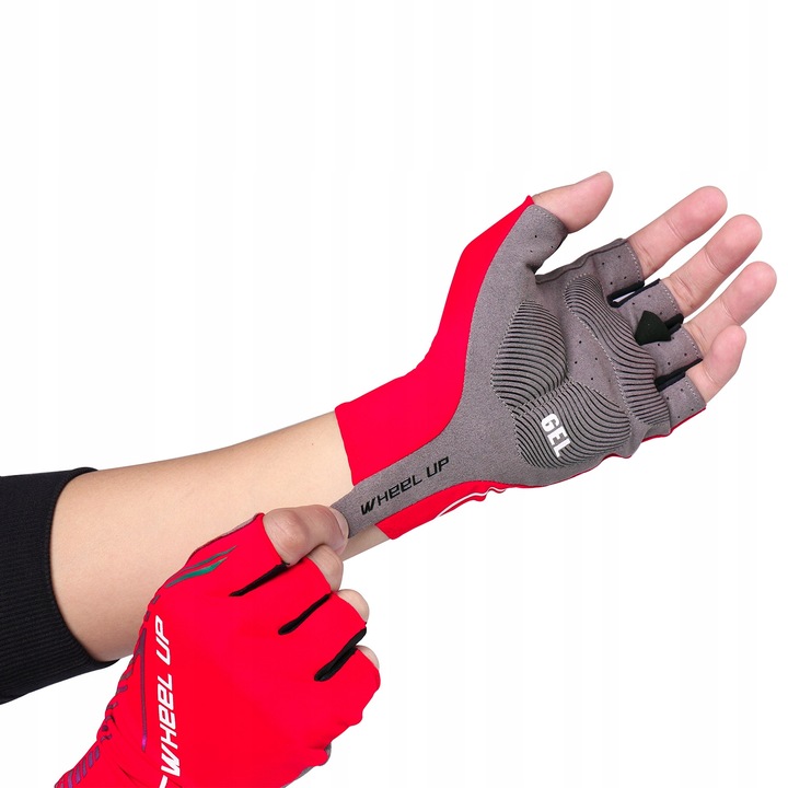 RĘKAWICZKI ŻELOWE ROWEROWE BEZ PALCÓW SPORTOWE L Marka Wheel-Up