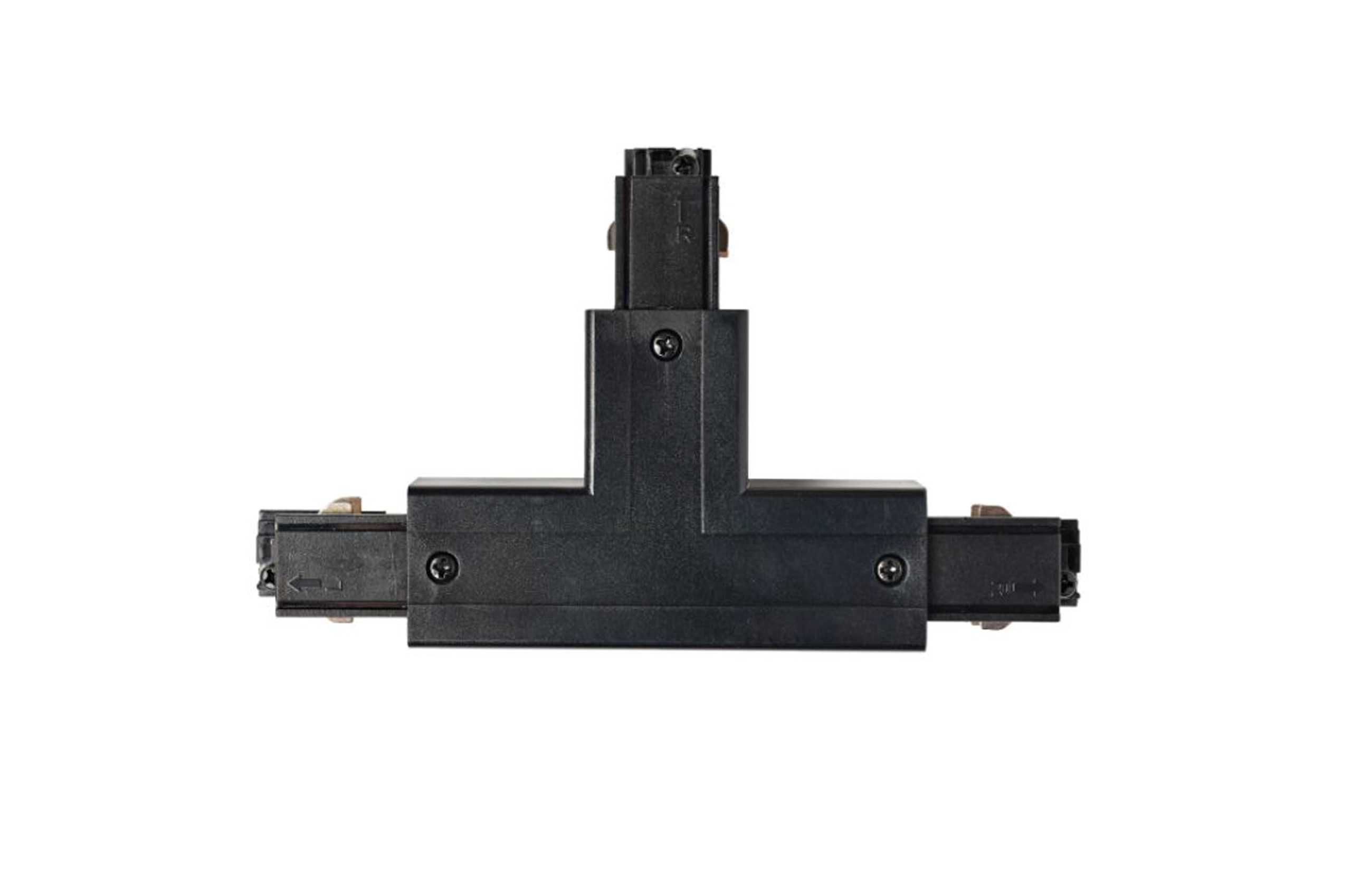 Łącznik w kształcie T do szyn LED 3-fazowy czarny konektor trójfazowy