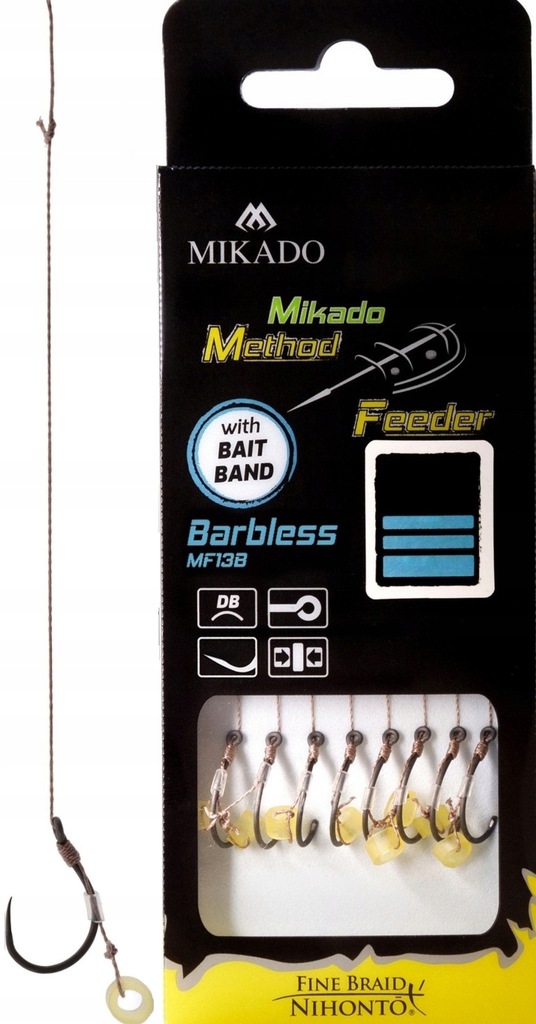 Haczyki Mikado Method Feeder Przypon Z Gumką 4