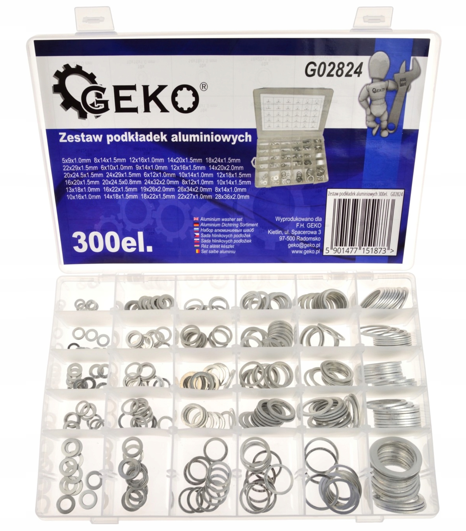 

Podkładki aluminiowe -zestaw 300szt Geko G02824