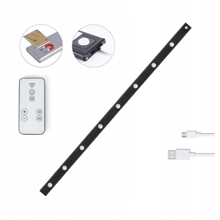 Led Lampa S Pohybovým Senzorem 120 CM Usb Lišta Černá