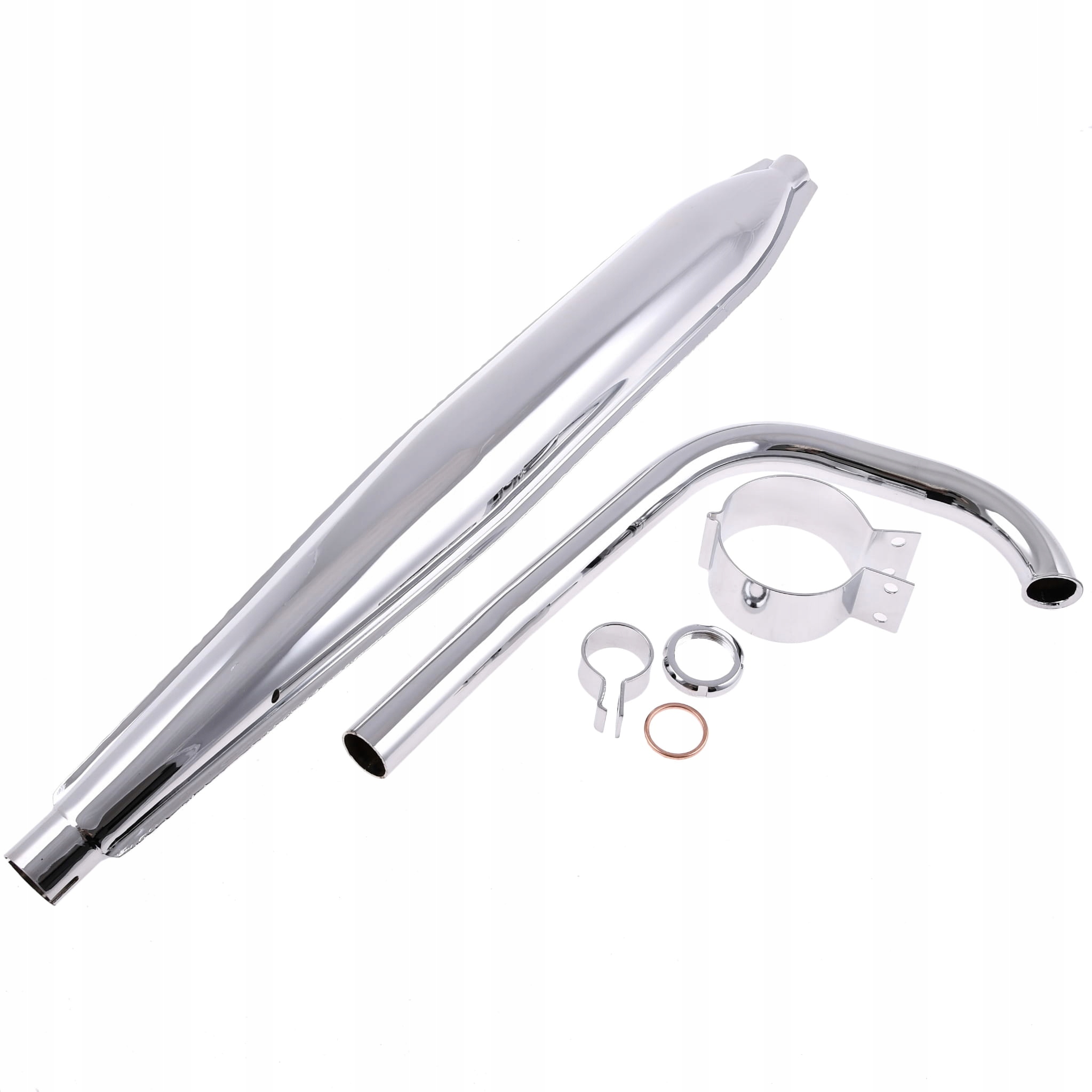 TŁUMIK KOLANKO WSK 125 M06B3 JEDNORAMOWA CHROM