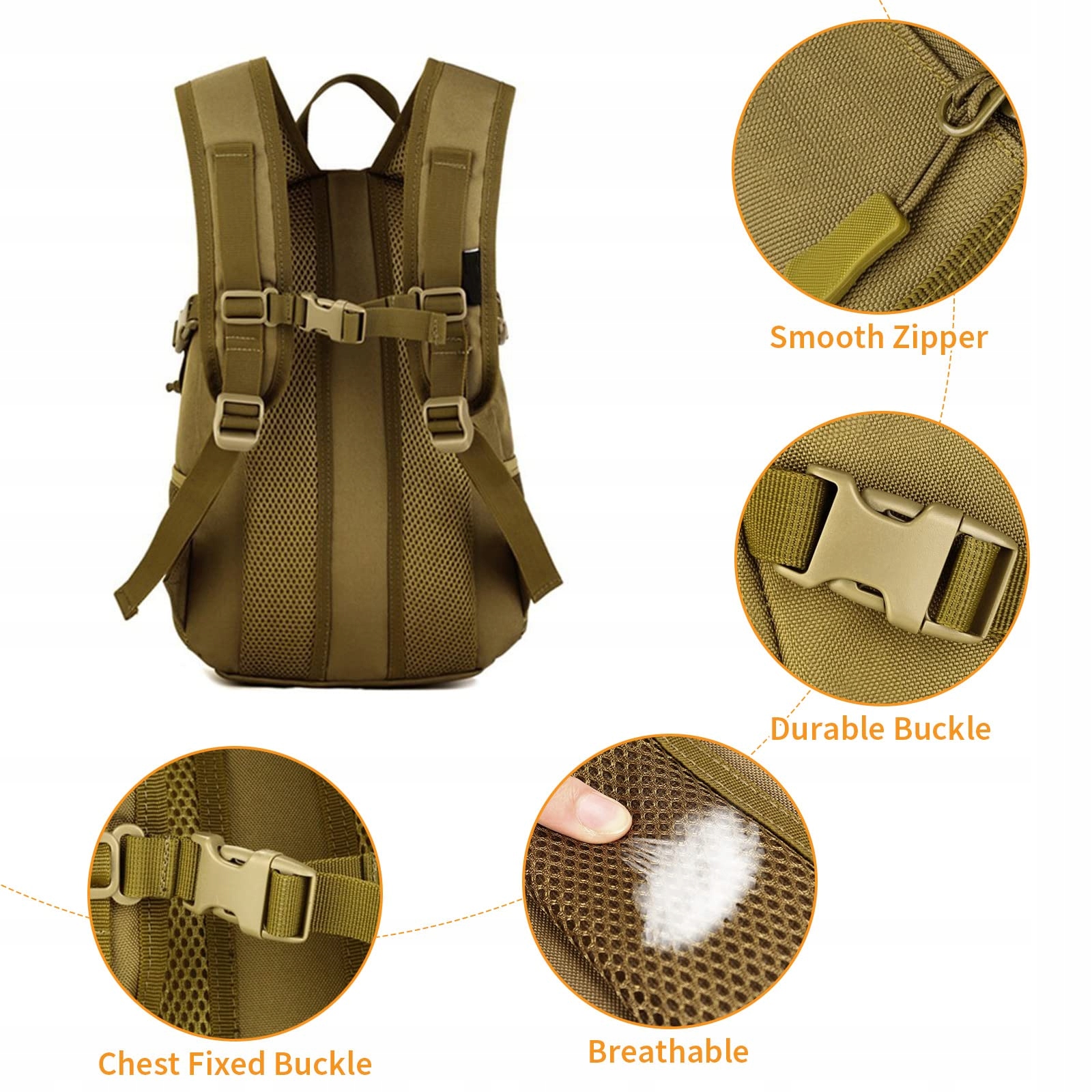 HUNTVP Plecak Takticzny 12L Wodoodporny Molle Outdoor Sportowy Unisex — miniatura 5
