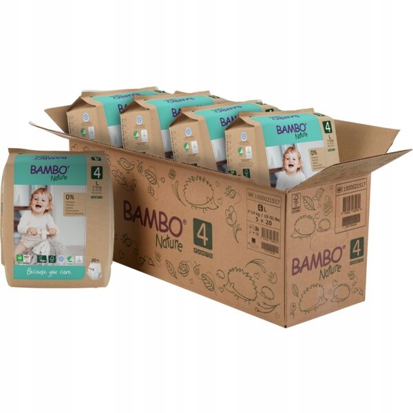 Pieluchomajtki dla dzieci Bambo Nature 4 Paper Bag (7-12 kg, 20szt.)