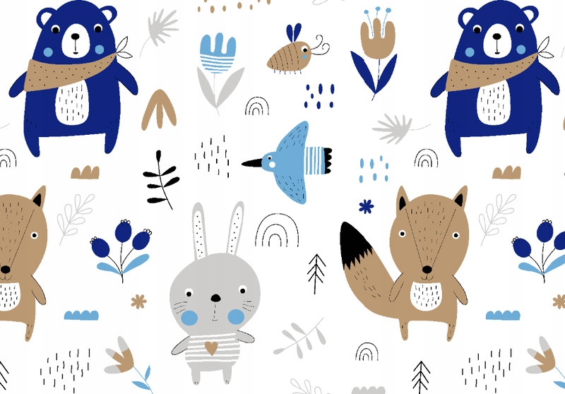 Pielucha Flanelowa 60x40 Leśne Niebieskie