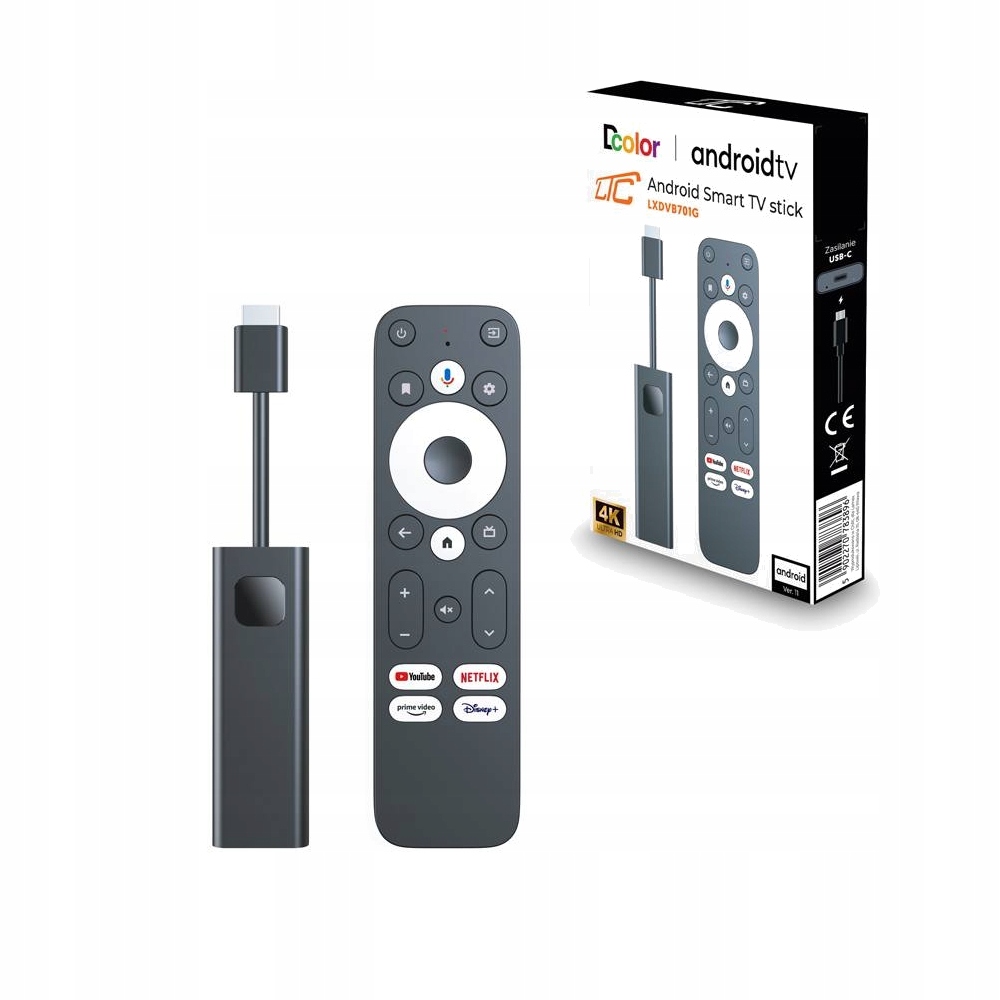 Odtwarzacz adapter SMART TV 4K ULTRA HD Google Android 16GB Pilot