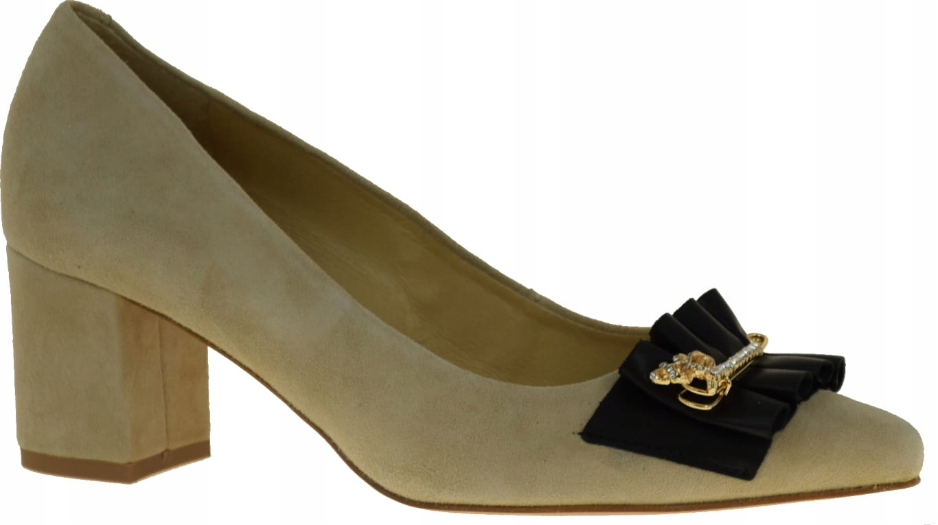 Exkluzivní Dámské Lodičky Z Kůže Velur 6595 VEL.37