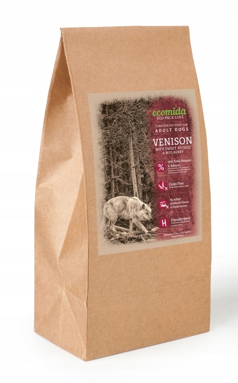 Levně Ecomida Bezobilná, hypoalergenní jelen Losos Dospělý pes All Breed 15 kg