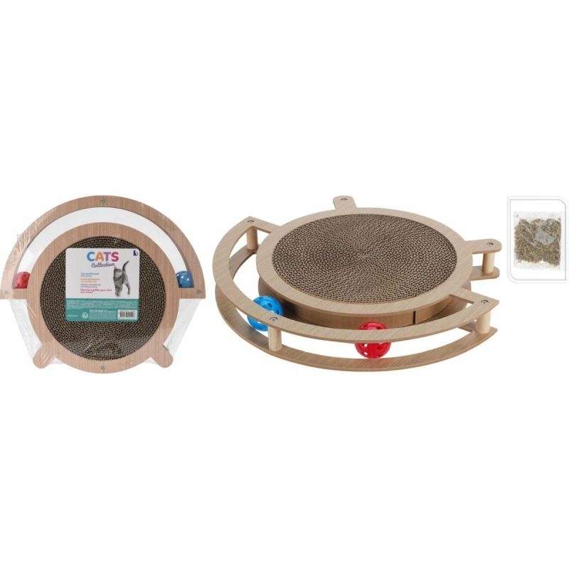 Levně Škrabadlo Pro Kočky Interaktivní Hračka Dvě Míčky 39X33,5X4,5 CM N/a