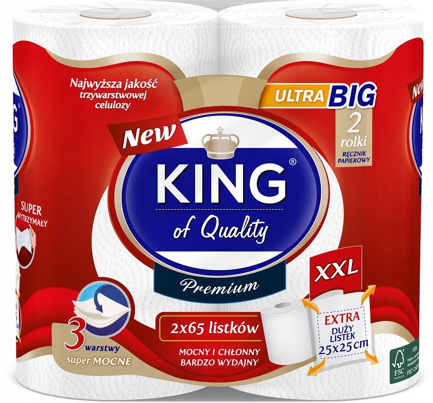 Levně 3X Papírový ručník 2 role 3-vrstvý King od Quality