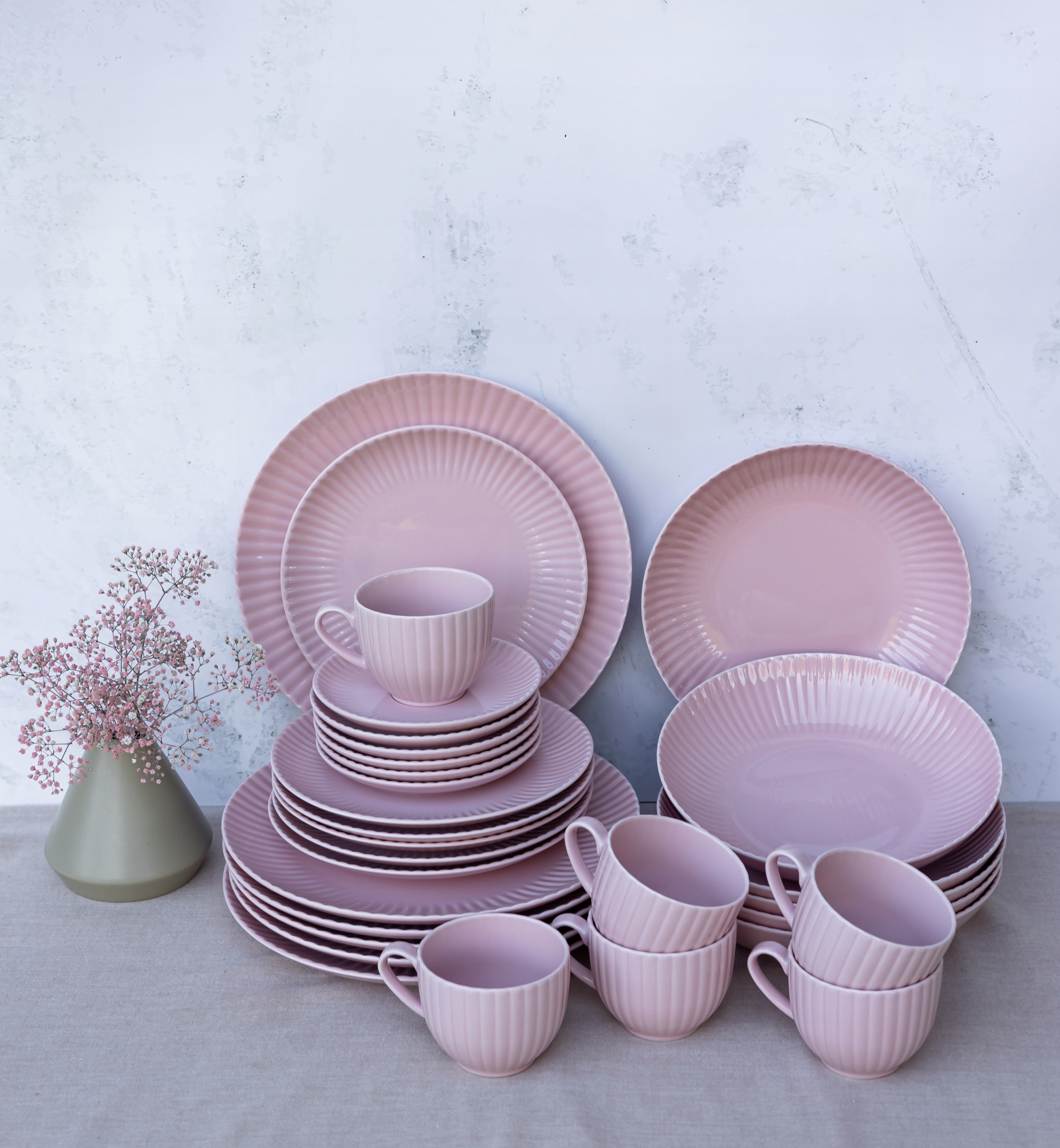 Lubiana Daisy Sunset K7 Serwis Obiadowo Kawowy 12 Os 60 El Różowa Porcelana