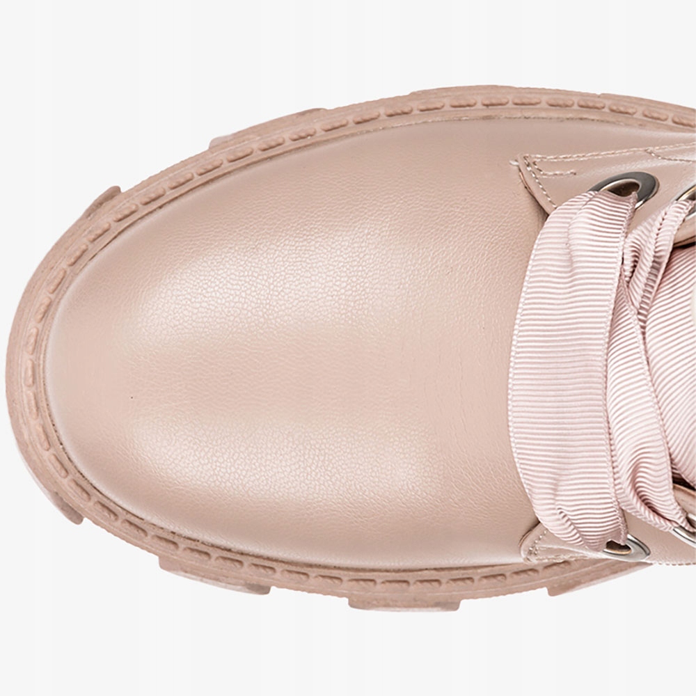 BOTKI DAMSKIE NA PLATFORMIE Z PEREŁKAMI WSTĄŻKA 40 Rozmiar 40