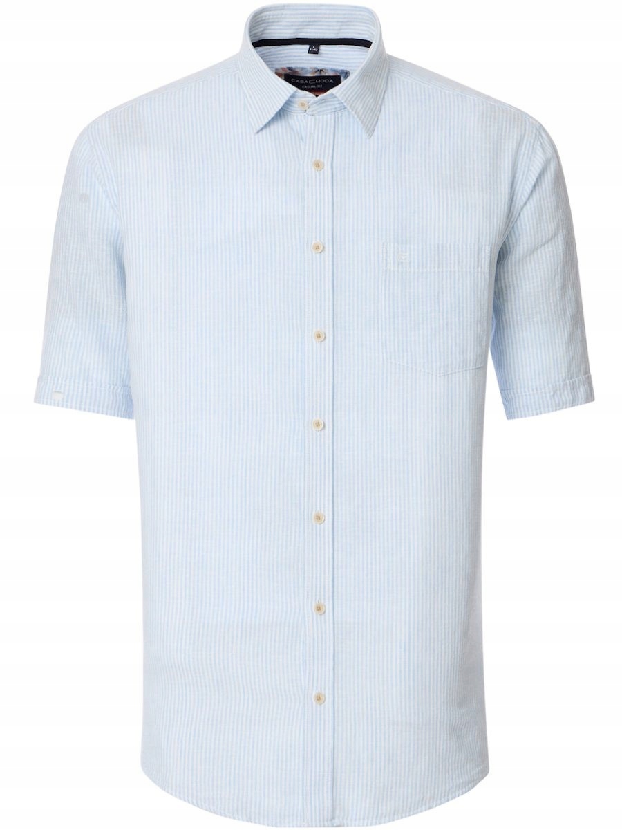 Lněná Košile Casa Moda, Velké Rozměry, Modrá S Pruhy, 3XL