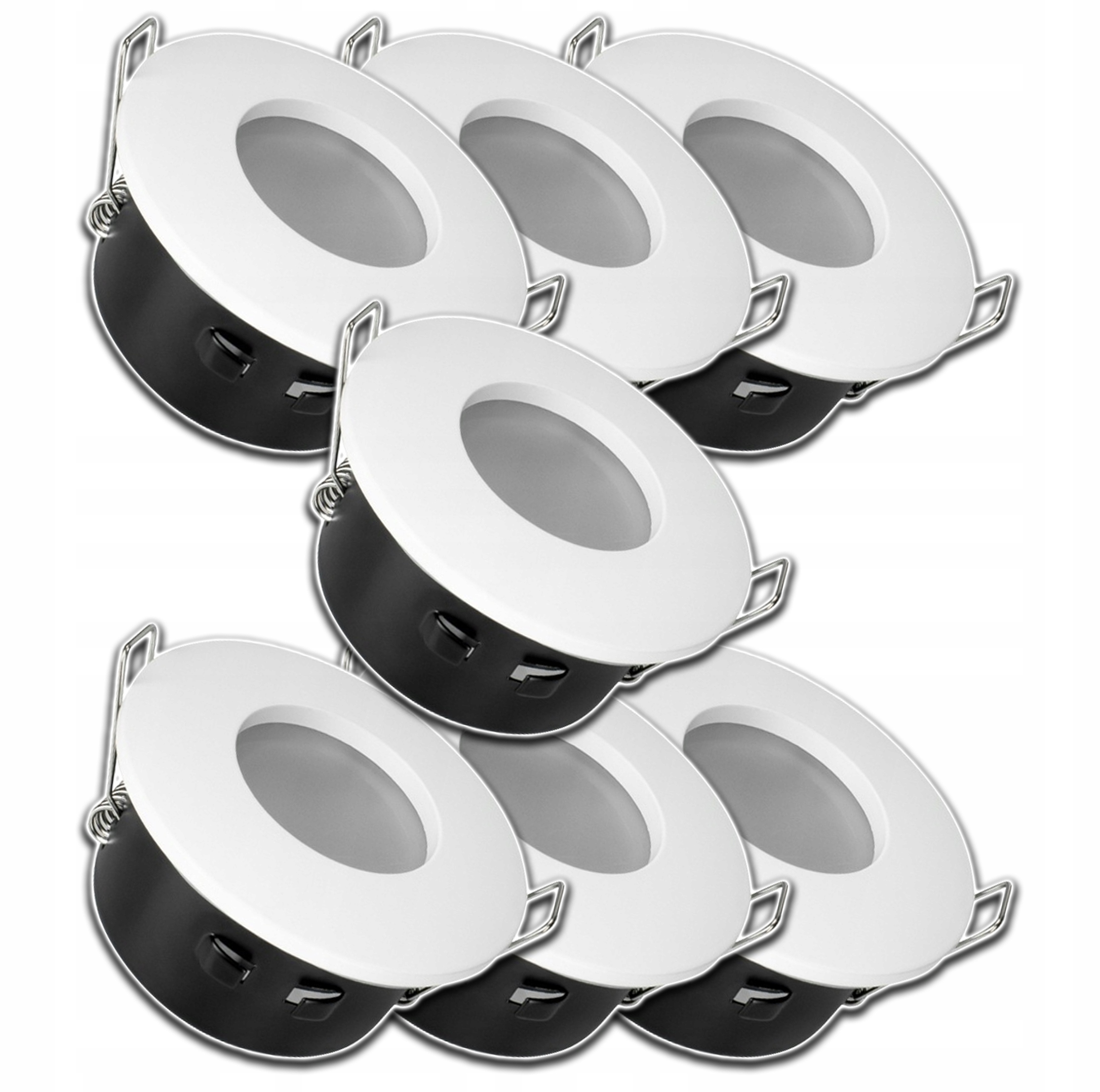 7x Bílá Hermetická Kulatá Objímka Voděodolná Pro Podbití Strop Halogen