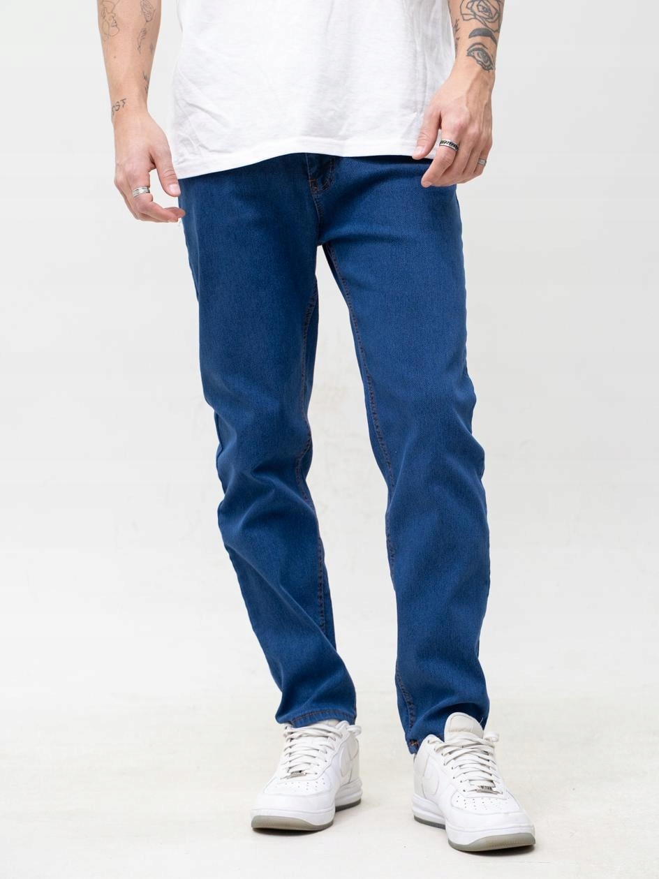 Pánské Džínové Kalhoty Jednoduché Klasické Tmavě modré Jigga Mini Haft Logo 38