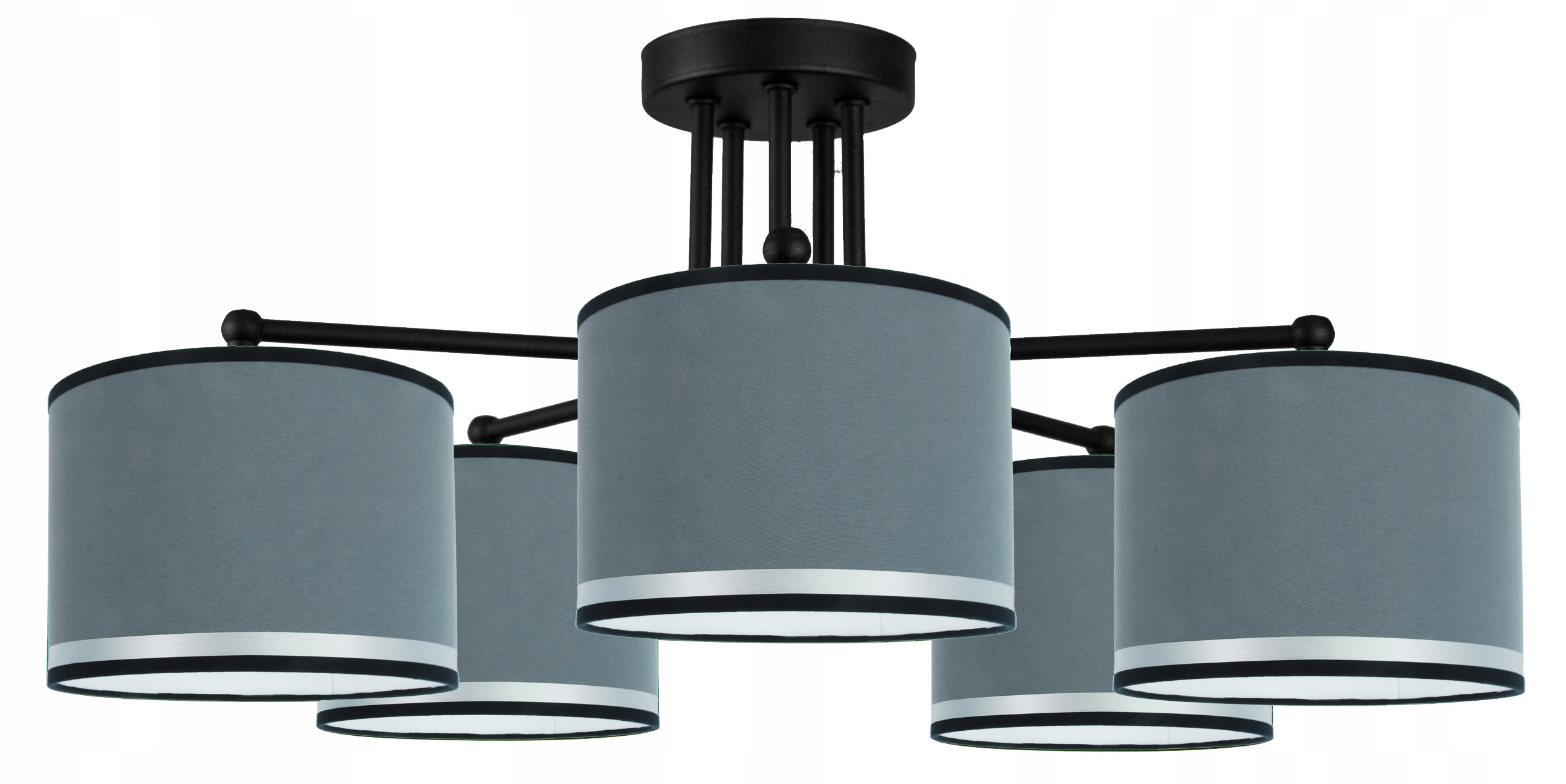 Stropná Lampa Modern 5 Design Šedé Tienidlá Strieborná Dekorácia Top Model