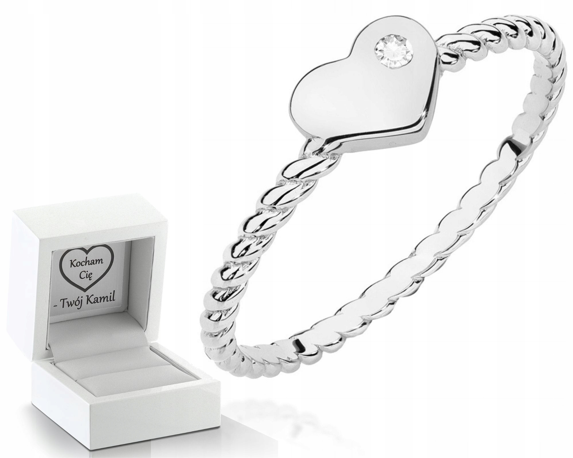 Prstýnek Z Bílého Zlata S Briliantem A Srdíčkem