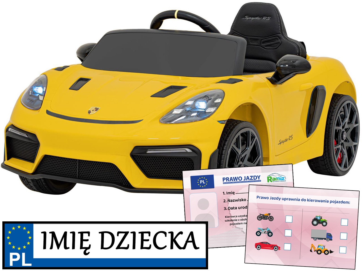 auto na akumulator Porshe Spyder Rs 718 pierwsze autko Na Roczek