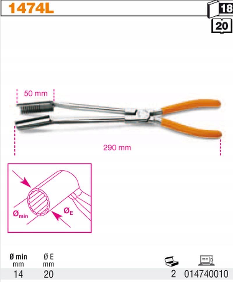 Szczypce do zdejmowania nasadek swiec zaplonowych Producent code 1474L