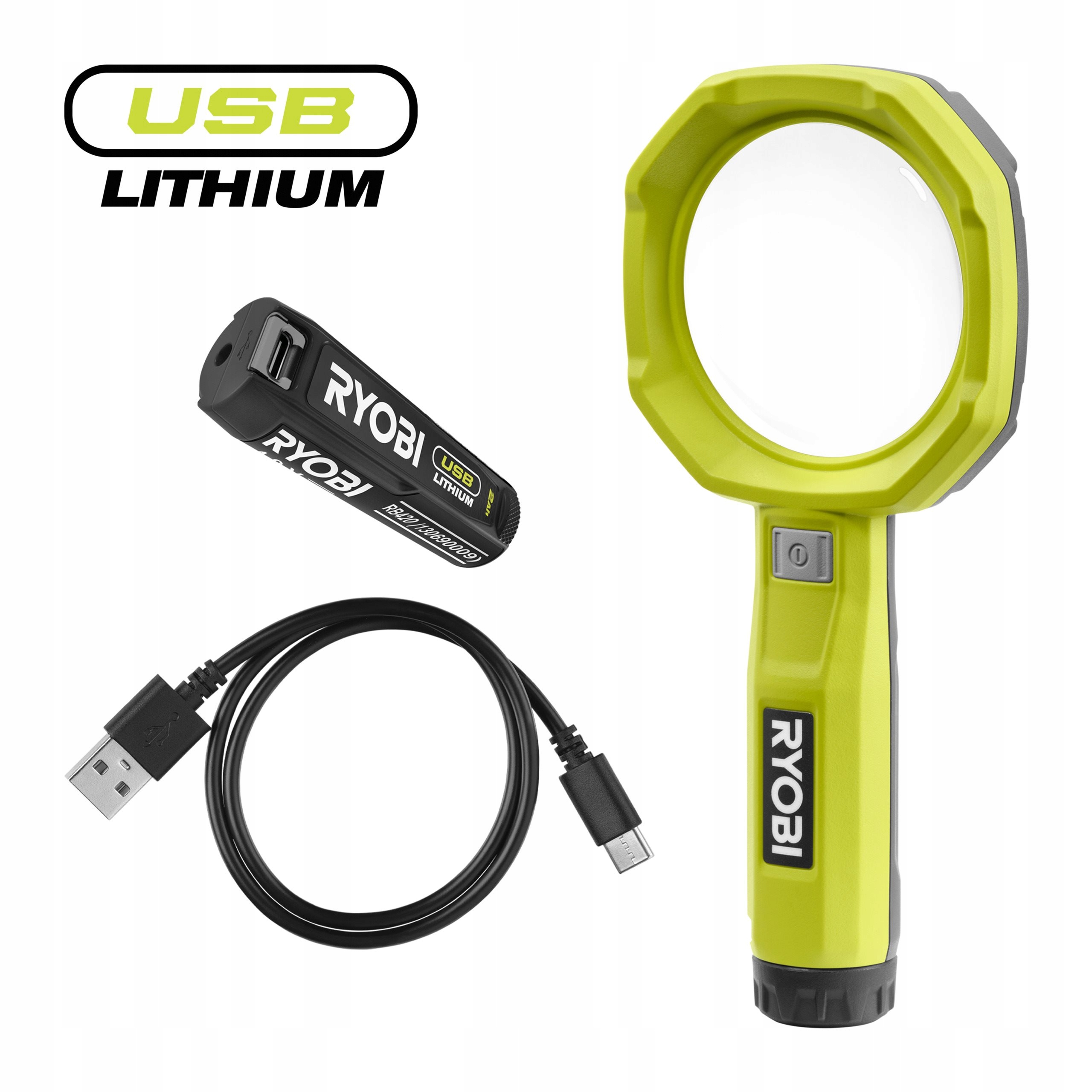 Ryobi RML4-120G 4V Akumulátorové zväčšovacie svetlo Usb Lithium 2.0Ah akumu