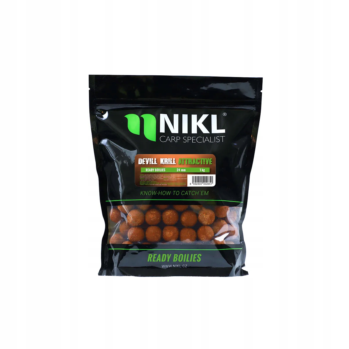 Nikl Ready boilie Devill Krill Attractive Balení: 3kg, Průměr: 24mm
