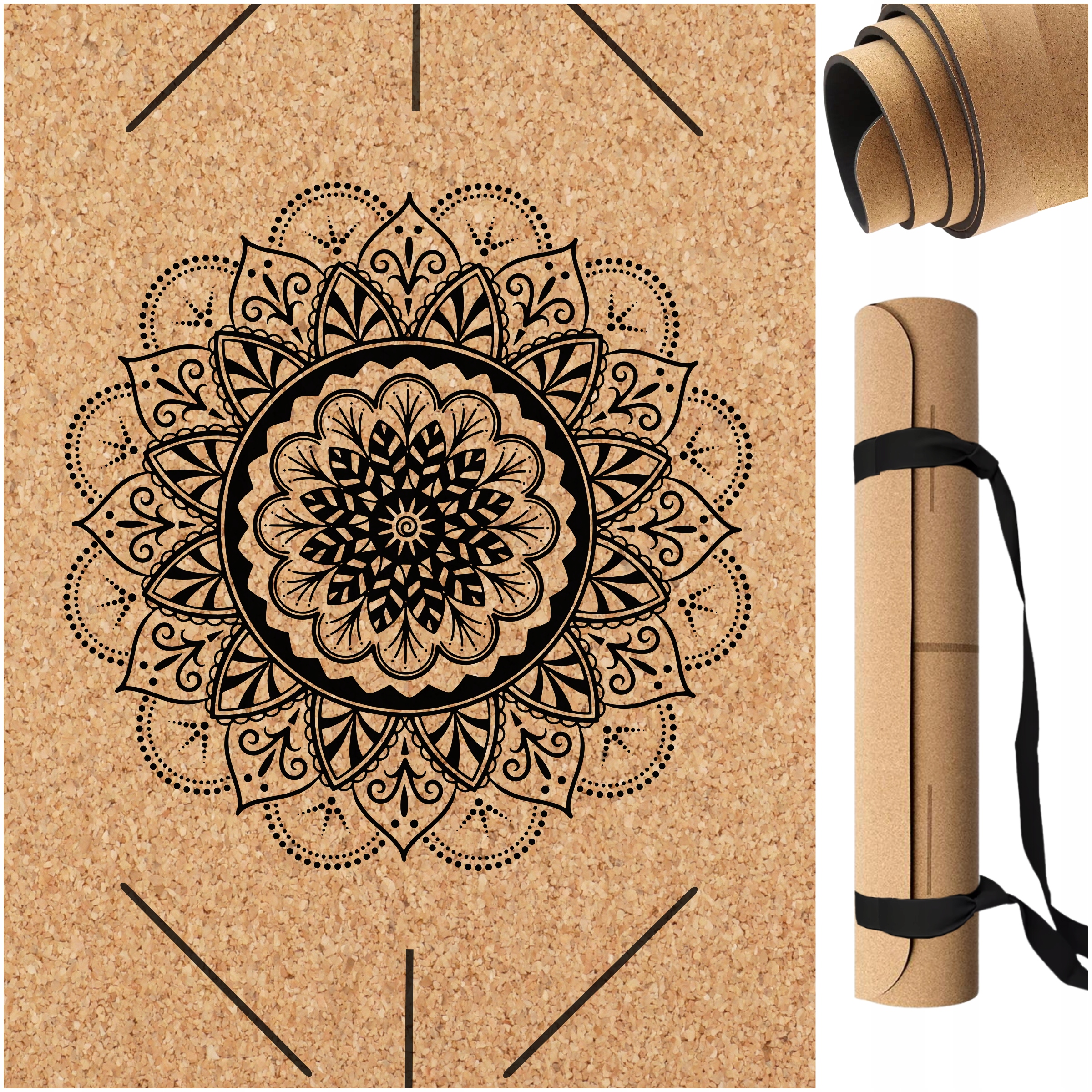 Mata Do Jogi Korkowa Tpe Antypoślizgowa Ze Wzorem Do Ćwiczeń Komfortowa