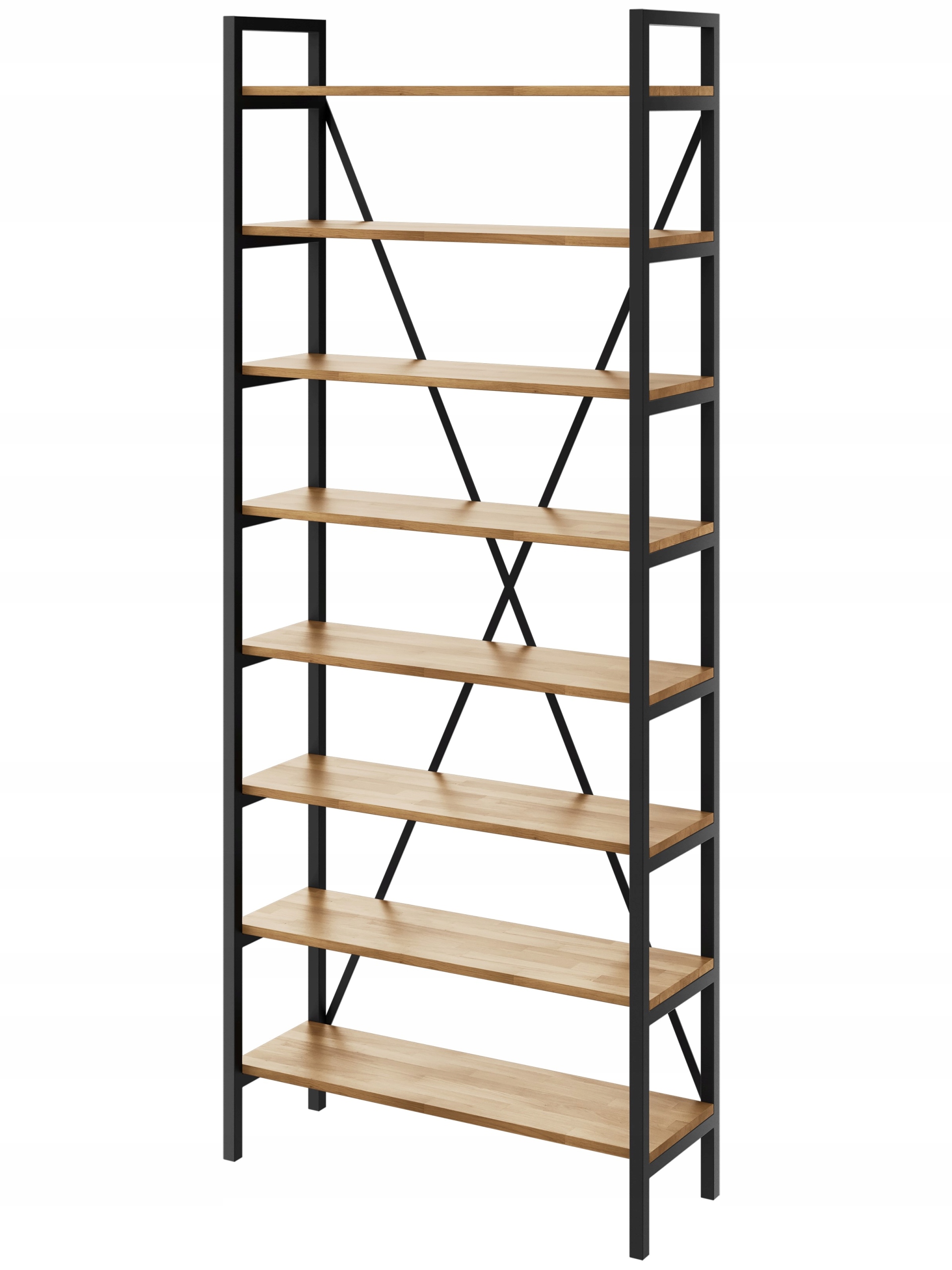 Industriální regál Loft na knihy dub D8-30 140 Cm
