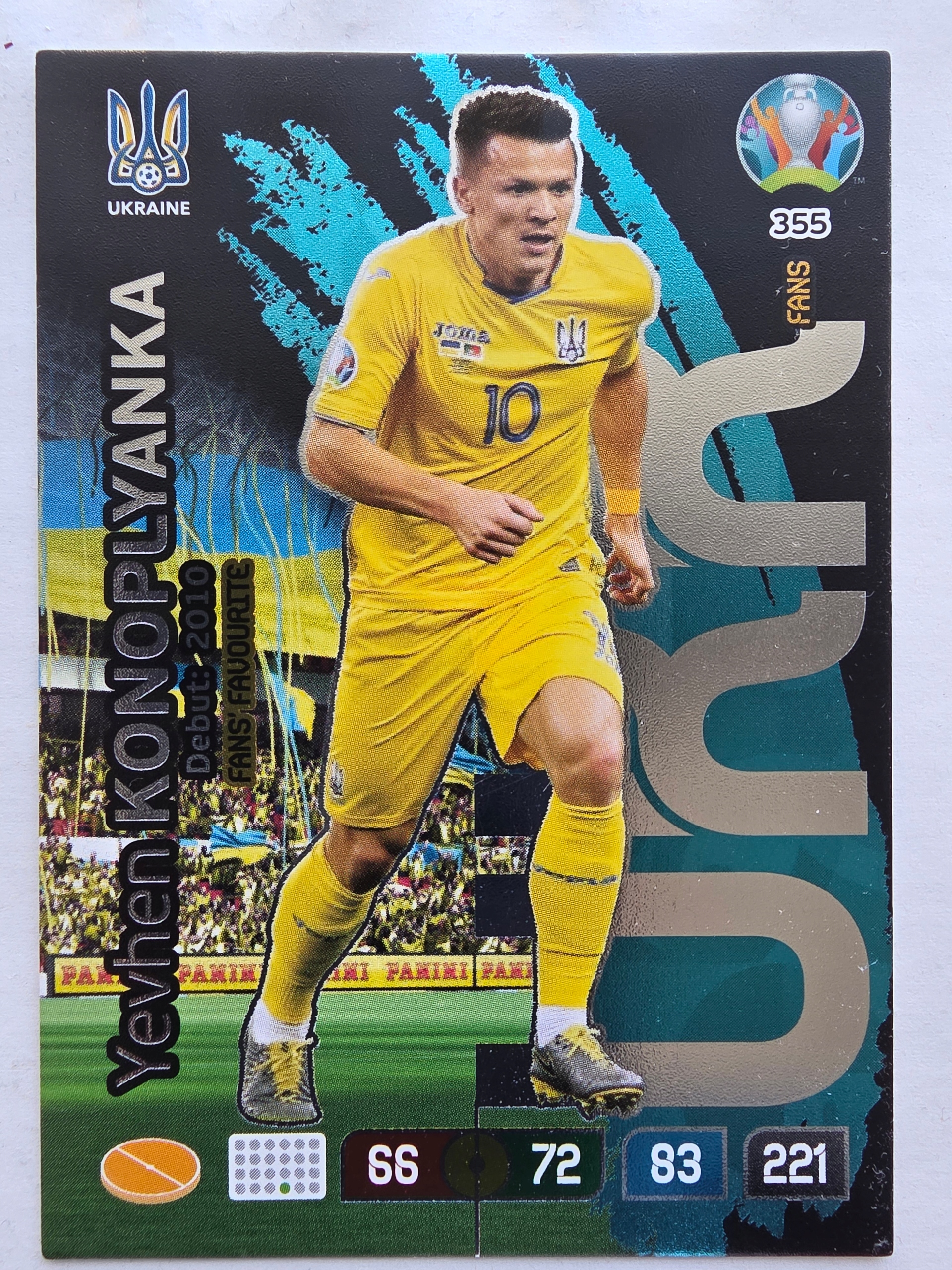 2020 Panini Euro Jevhen Konoplyanka Fans Favourite Ukraina Nr 355 /o