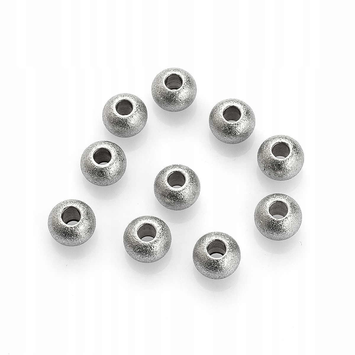 Koraliki Teksturowany Stal Rondel 6x4.5mm 10szt