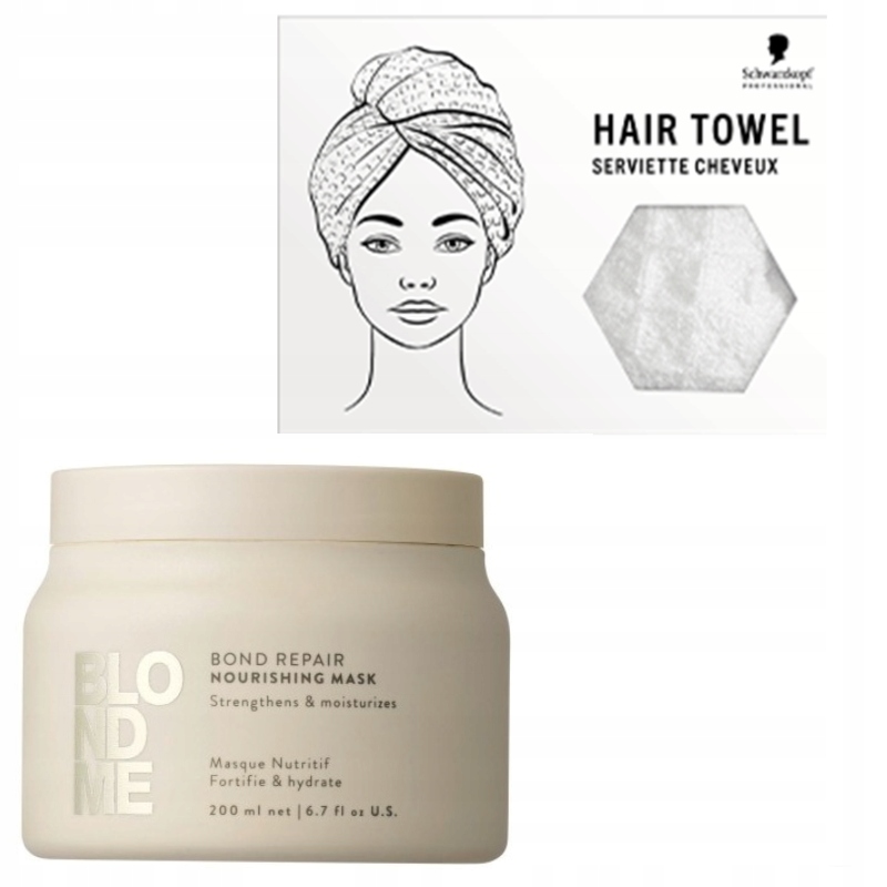 Schwarzkopf BlondMe Bond Repair Nourishing maska 200 ml ručník bonus