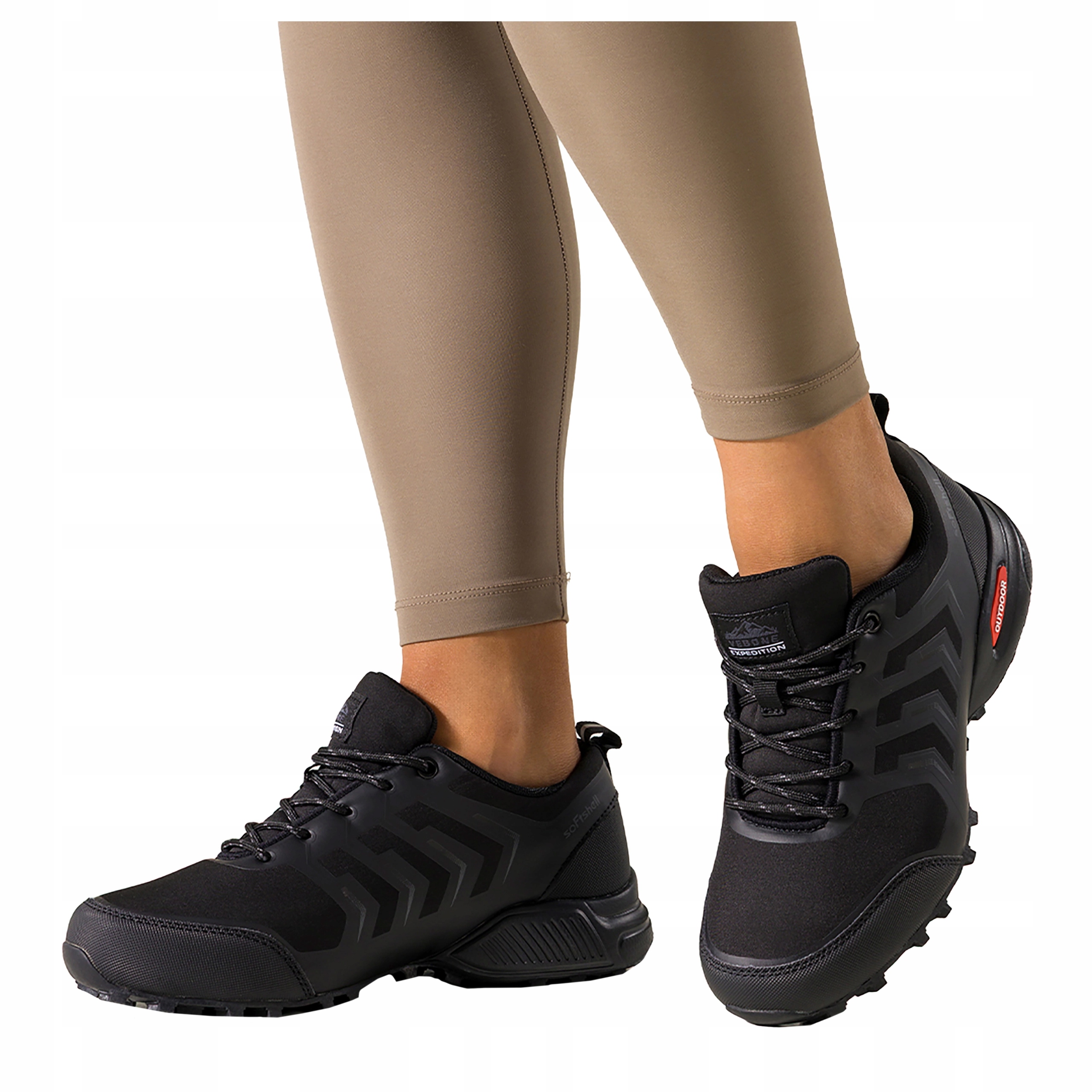 Černé Trekingové Boty Dámské Sportovní Šněrovací Pohodlné Softshell r 39