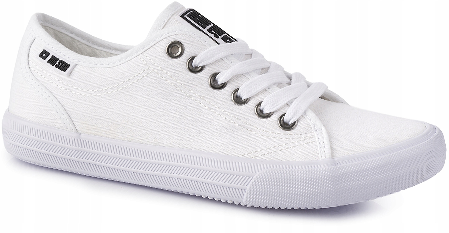 Białe trampki damskie Big Star niskie klasyczne materiałowe tenisówki r. 39