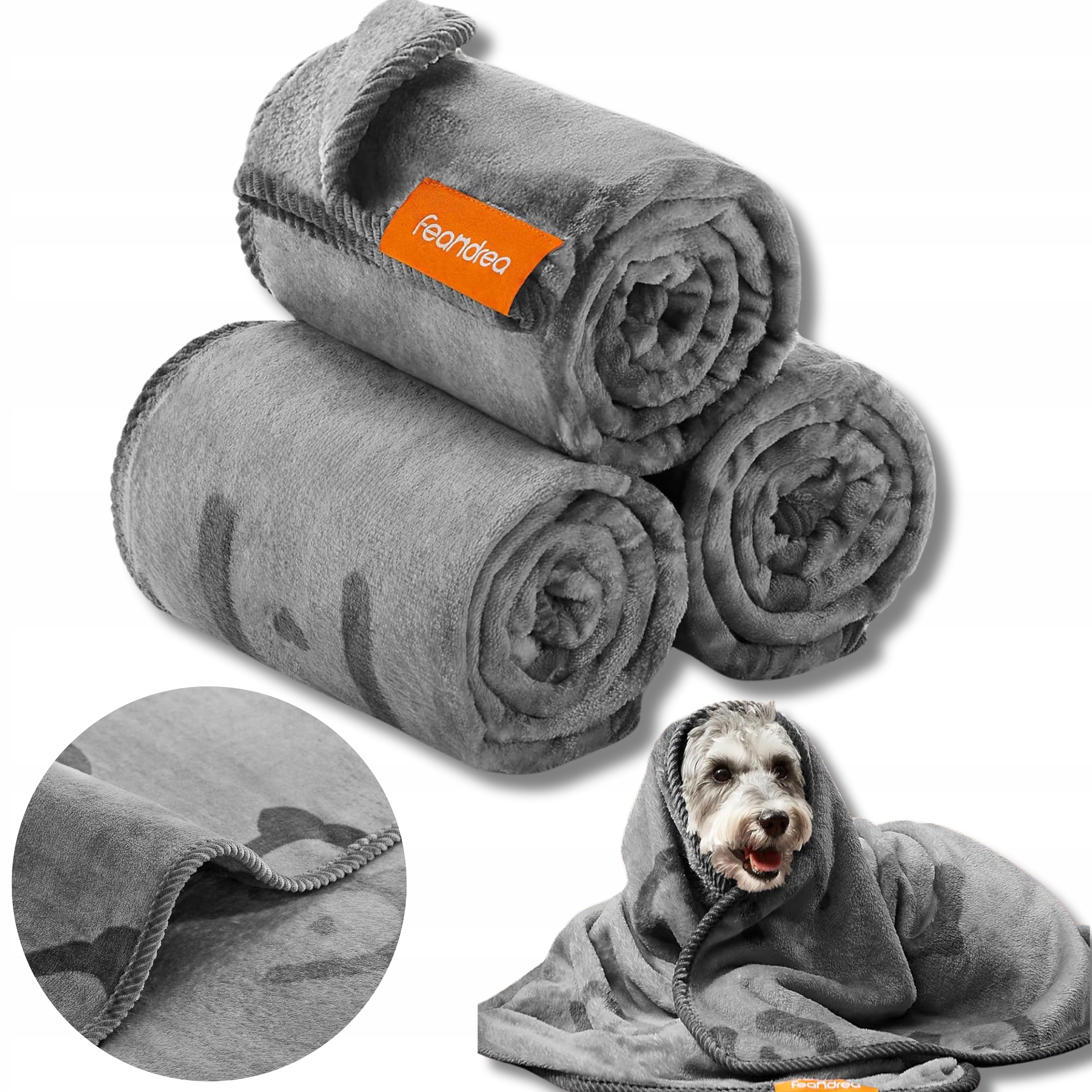 Levně Feandrea deka pro psa šedá 102 cm x 73 cm