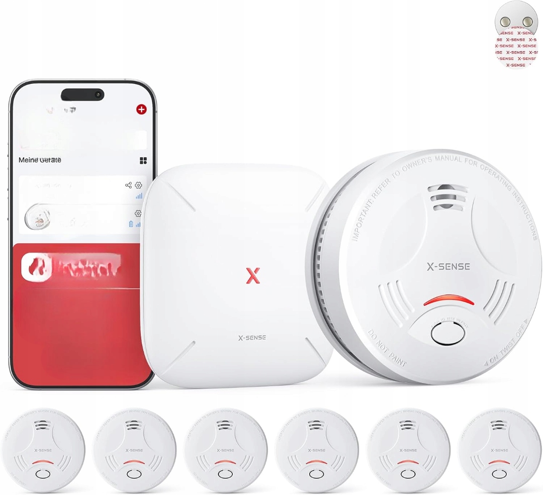 Senzor Dymu, Bezpečnostný Alarm X-sense SD11, Sada 6KS Stanica