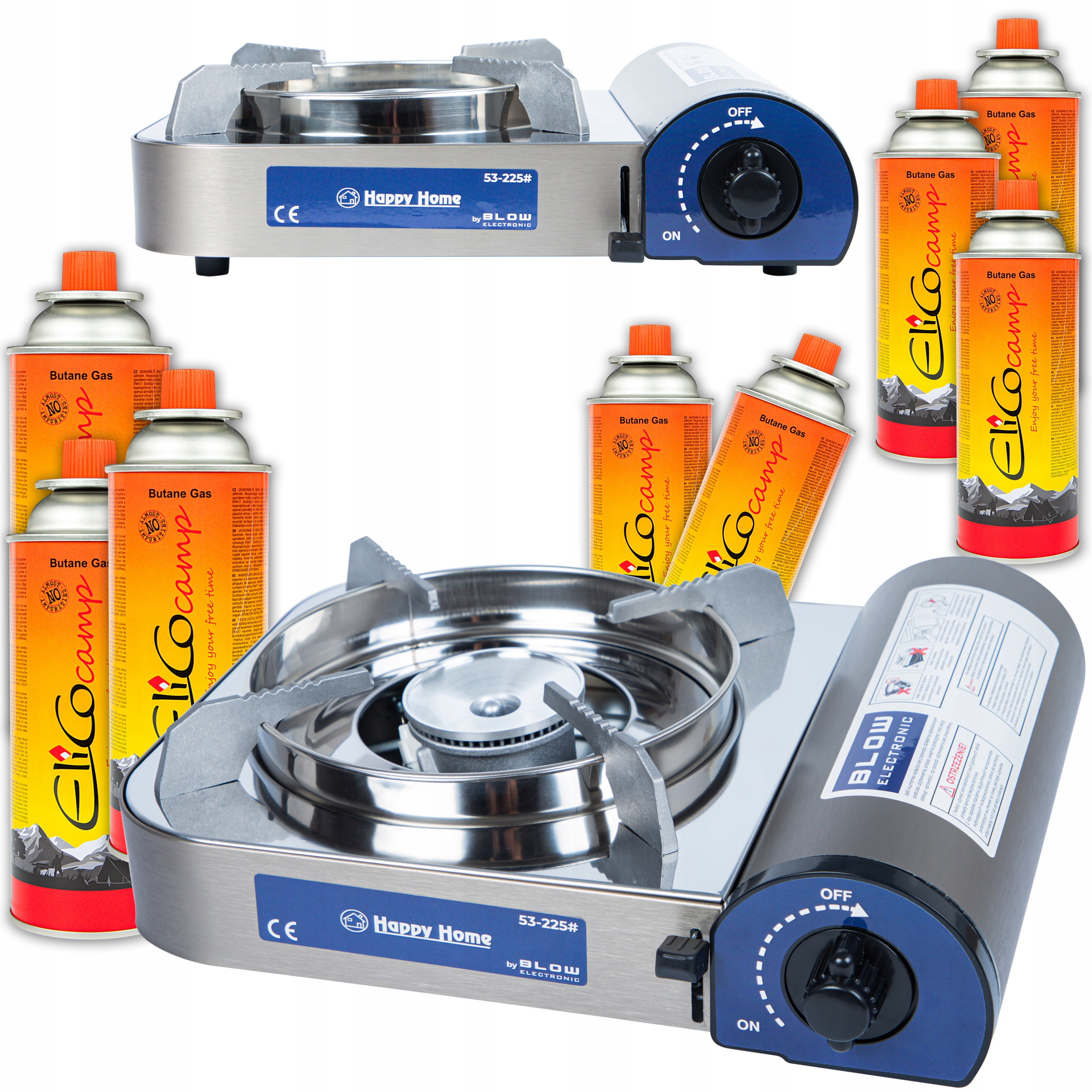 Turistický Plynový Vařič Na Kempování Turbo Výkon 2,9 kW 8ks Plynových Kartuší