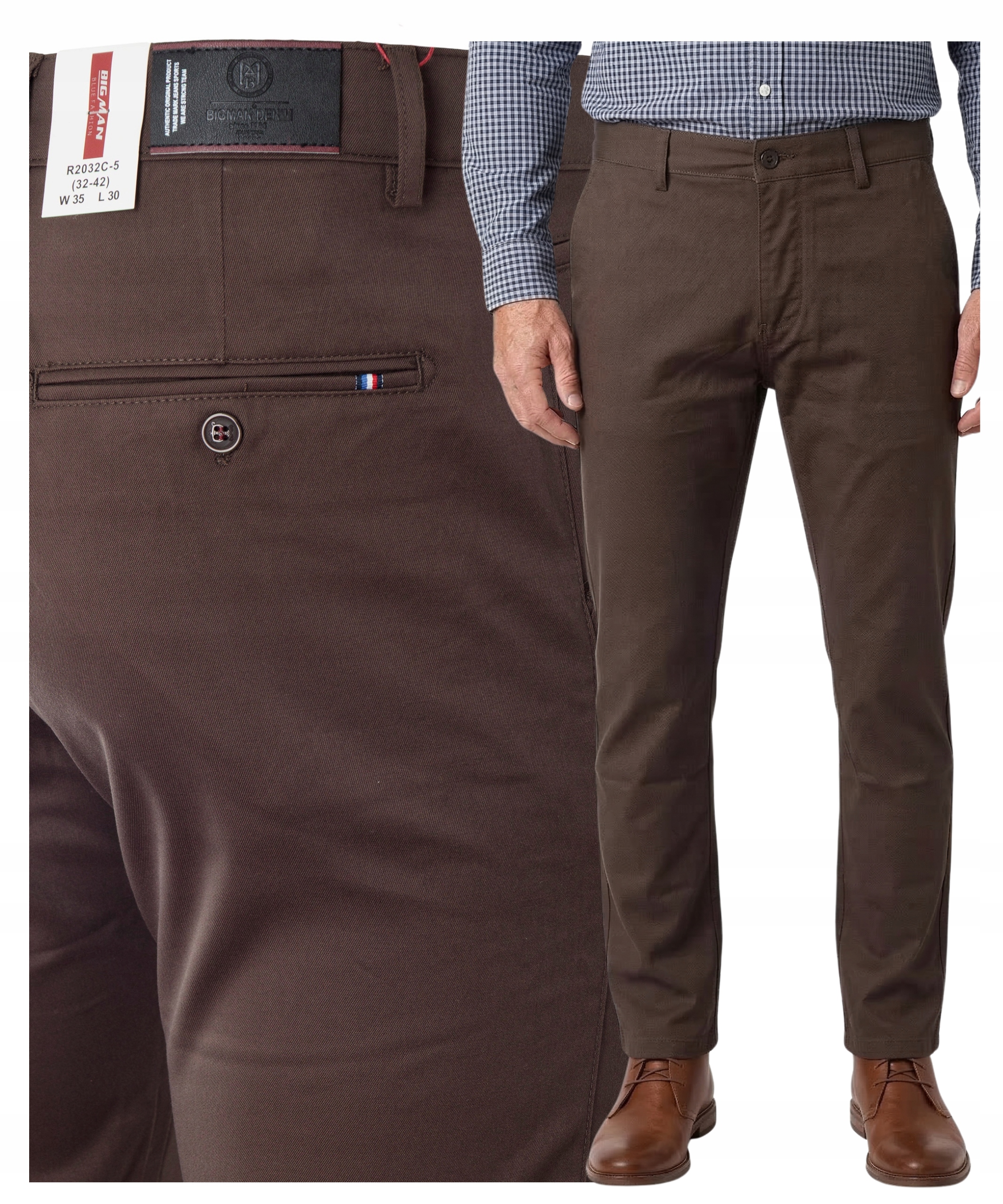 Spodnie męskie Materiałowe Bawełniane do koszuli rozmiar W36 L32