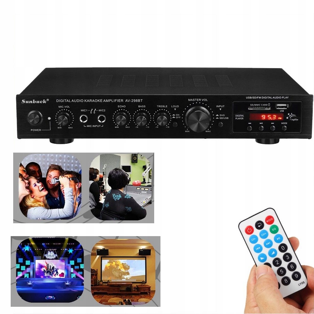 2000W Integrovaný Bluetooth Stereofonní Hi-fi Digitální Zesilovač Fm