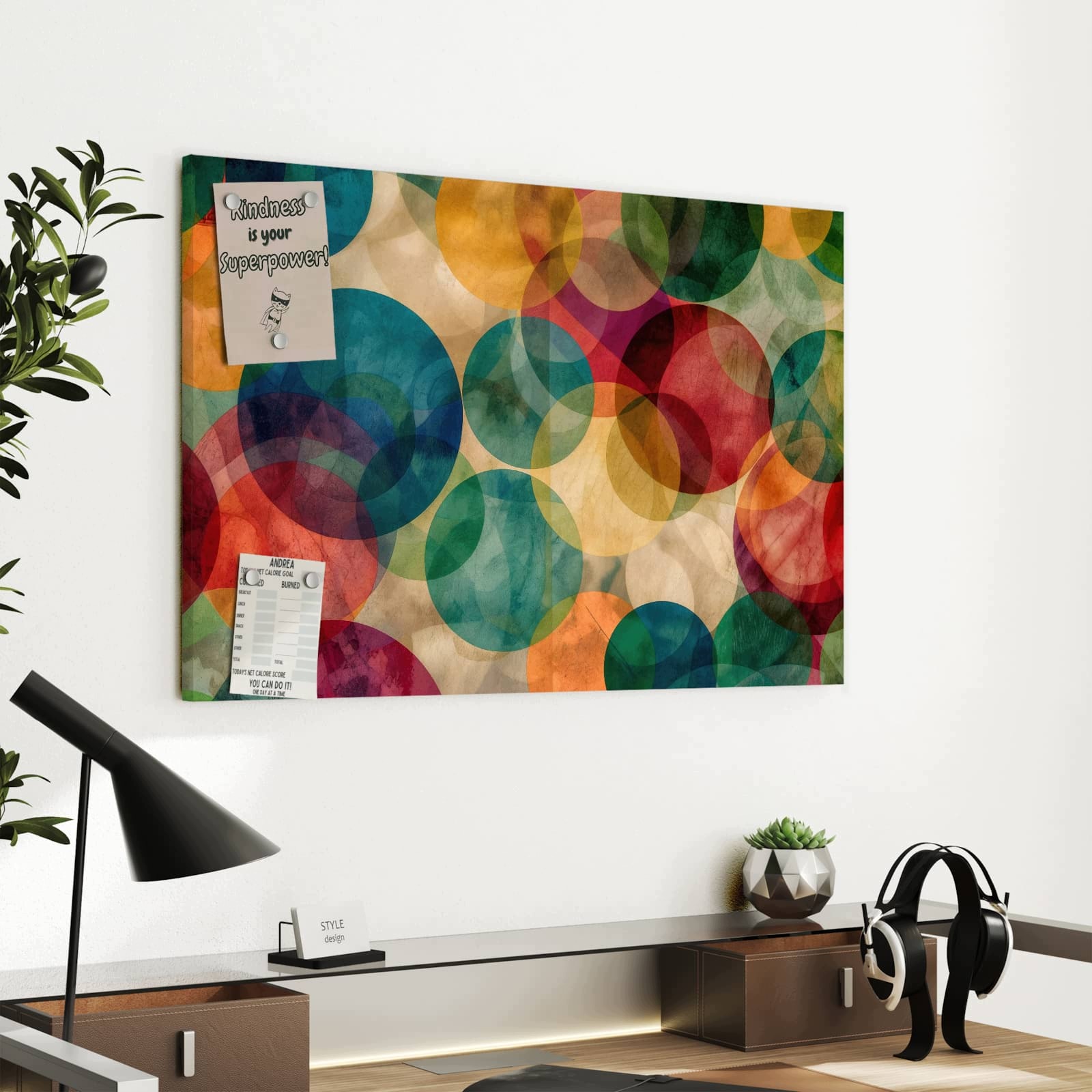 Magnetická tabule Barevné Kolečka 60 × 40 cm