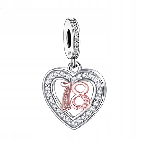CHARMS ZAWIESZKA 18 URODZINY ROCZNICA SERCE ROSE