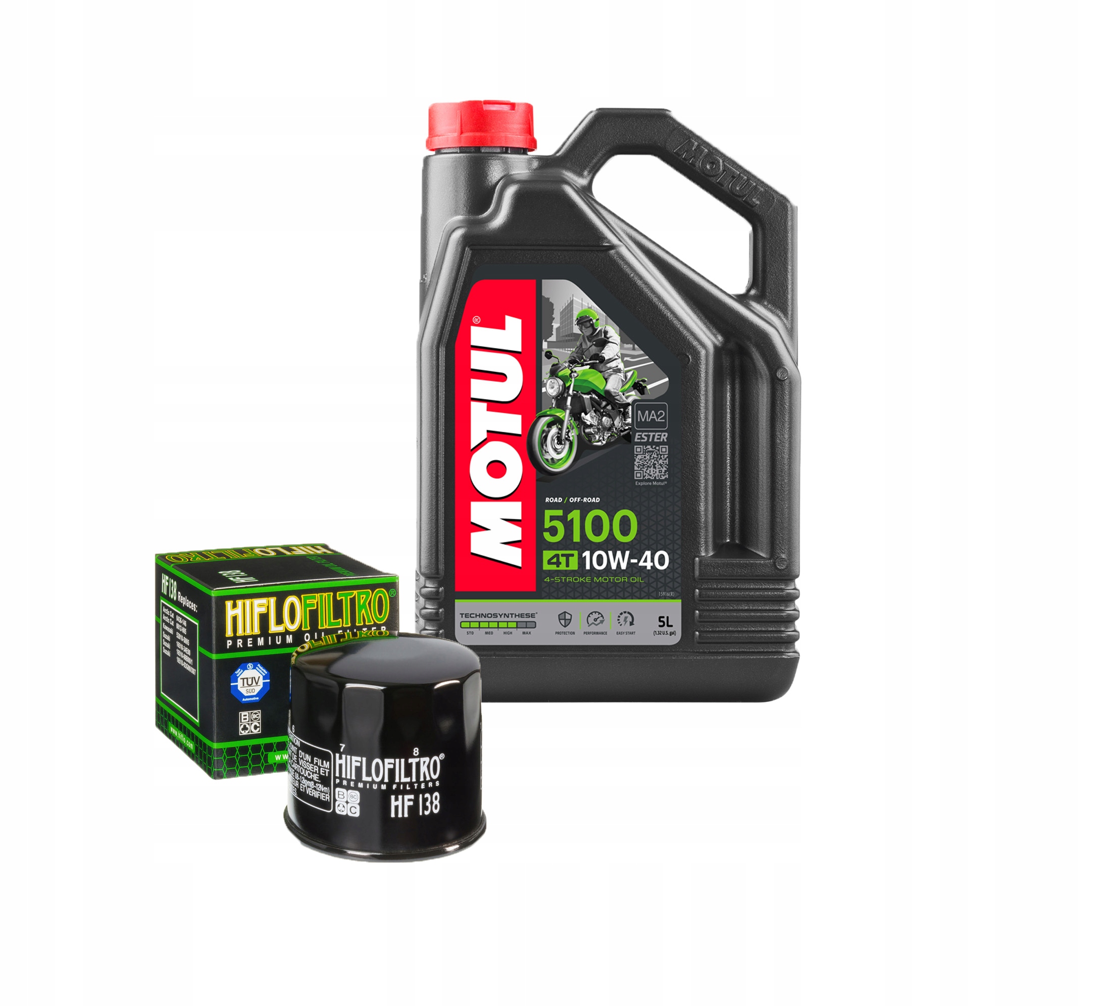 Olej Motul 5100 10w40 4L Filtr HF204 do YAMAHA