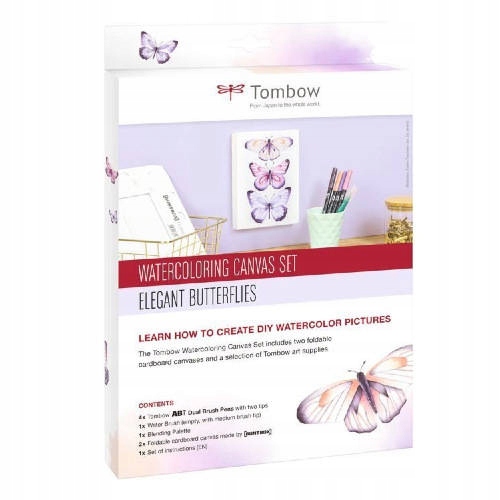 Tombow Sada Watercoloring Canvas Set Elegant Butterflies
